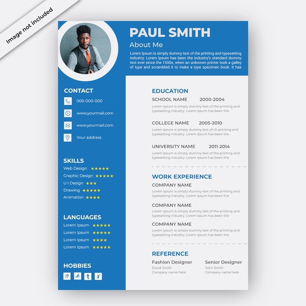 Modelo de design de CV de papel timbrado profissional limpo e simples