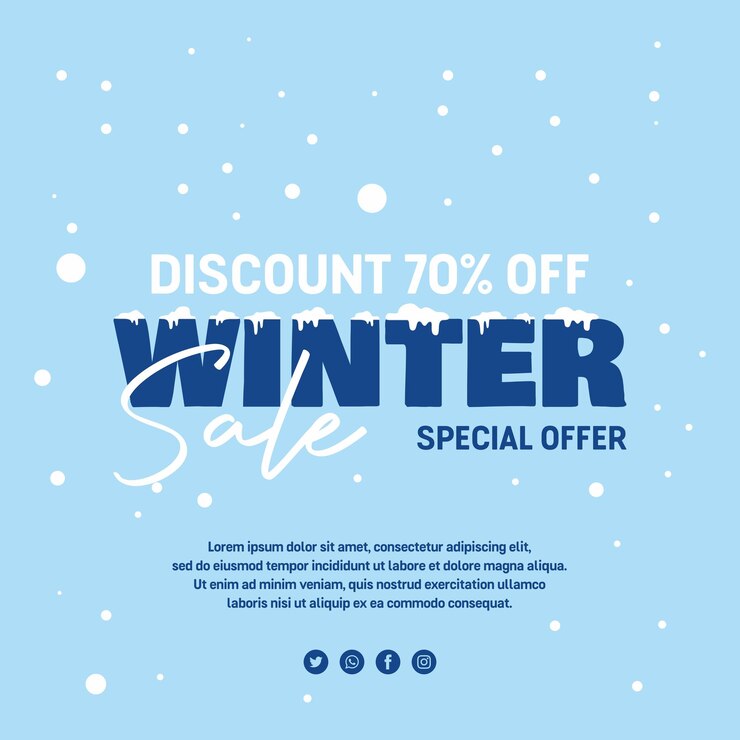 Vetor modelo de design de desconto de oferta especial de inverno