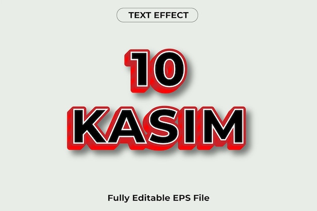 Modelo de design de efeito de texto 3d 10 kasim