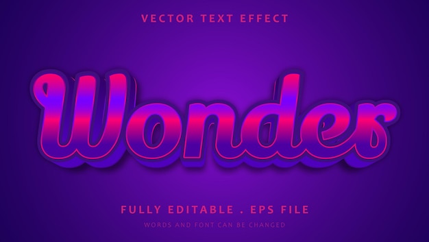 Modelo de design de efeitos de texto editáveis 3d gradient violet