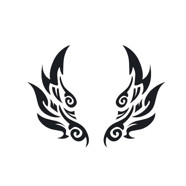 Vetor modelo de design de elemento vetorial de ícone de asas pretas