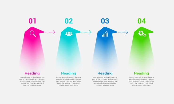Vetor modelo de design de elementos infográficos vetoriais de negócios modernos, conceito de negócios com 4 opções