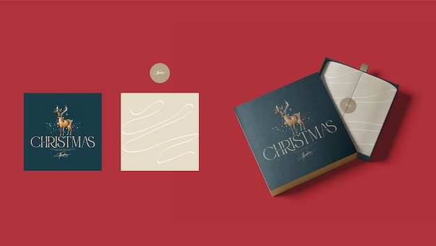 Modelo de design de embalagem de caixa de Natal