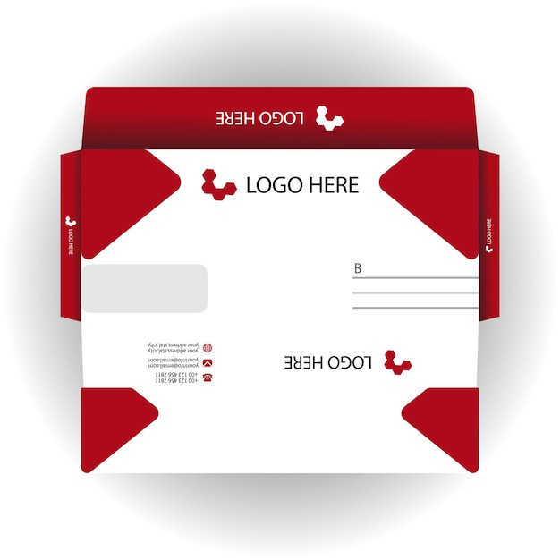 Modelo de design de envelope corporativo vetorial
