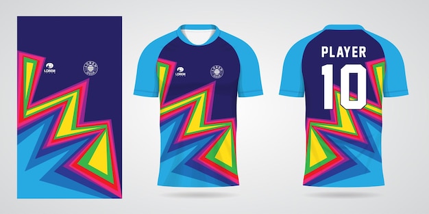 Modelo de design de esporte de camisa colorida