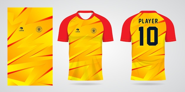 Modelo de design de esporte de camisa de futebol amarelo
