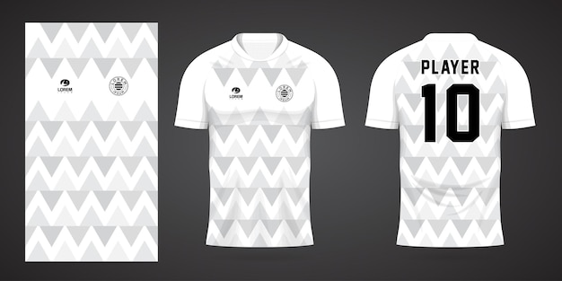 Modelo de design de esporte de camisa de futebol branco