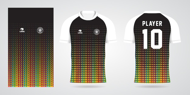 Modelo de design de esporte de camisa de futebol colorida