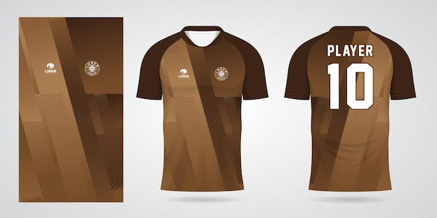 Modelo de design de esporte de camisa de futebol marrom