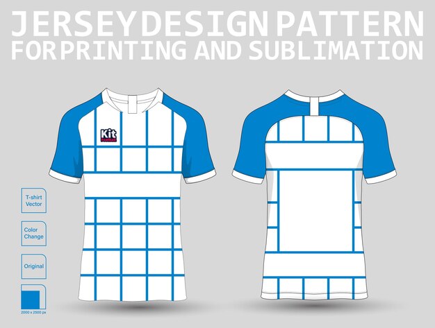 modelo de design de esporte de camiseta. Maquete de camisa de futebol para clube de futebol. visão frontal e traseira uniforme