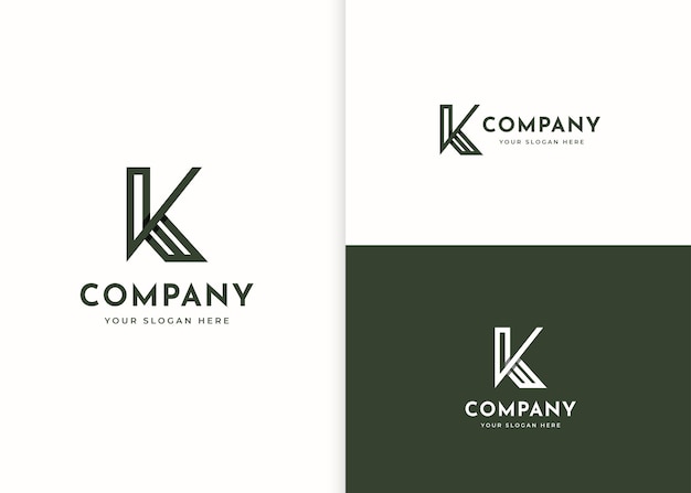 Modelo de design de estilo de linha de logotipo da letra k