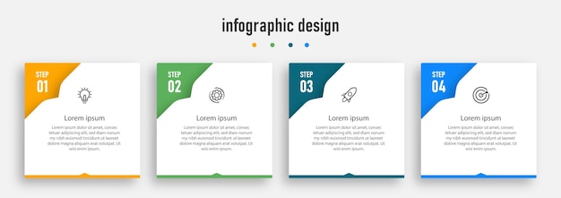 Modelo de design de etapas de infográfico