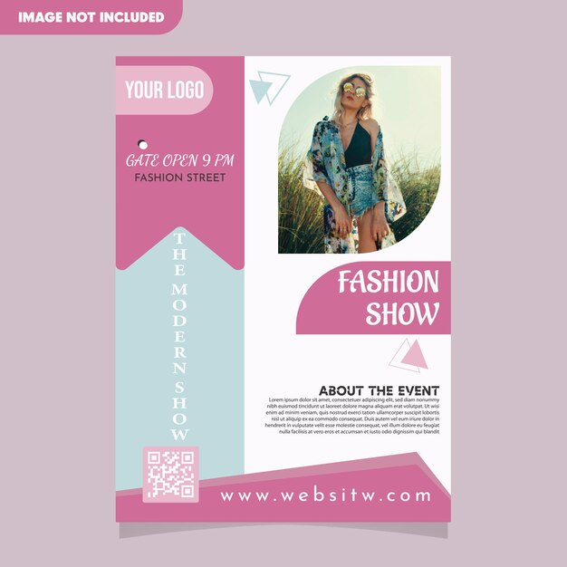 Modelo de design de flyer de desfiles de moda de imagem vetorial