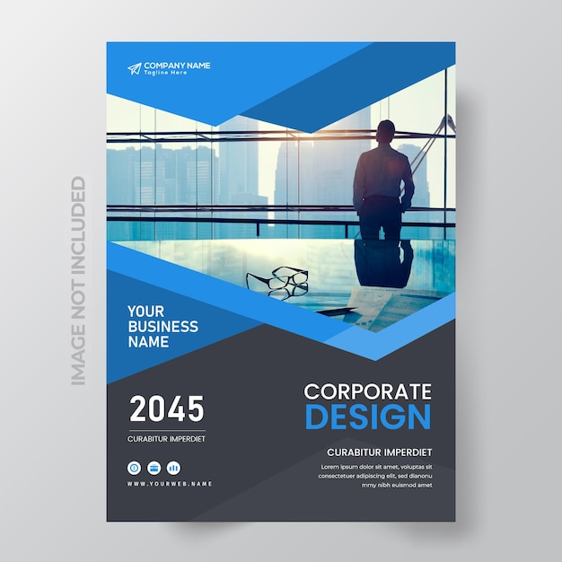 Modelo de design de folheto corporativo de capa de livro de negócios