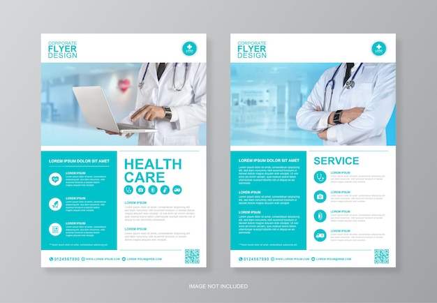 Modelo de design de folheto de cobertura médica e saúde corporativa