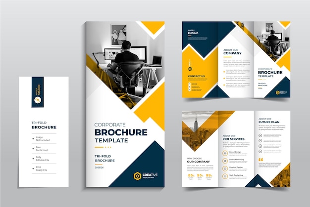 modelo de design de folheto de negócios corporativo simples e mínimo
