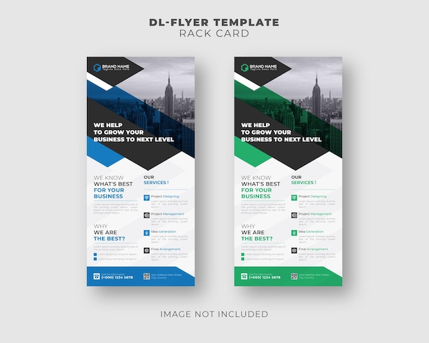 Vetor modelo de design de folheto dl ou cartão de rack para negócios corporativos modernos
