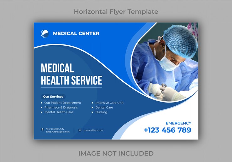Modelo de design de folheto horizontal de saúde médica