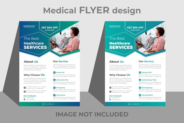Modelo de design de folheto médico e pôster