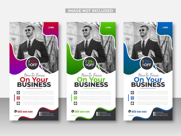 Modelo de design de folheto ou cartão de rack para banner corporativo de negócios criativos
