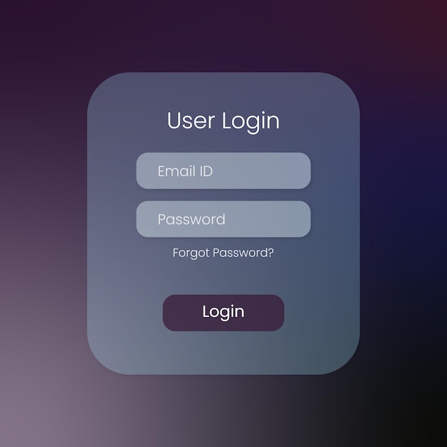 Modelo de design de formulário de login gradiente