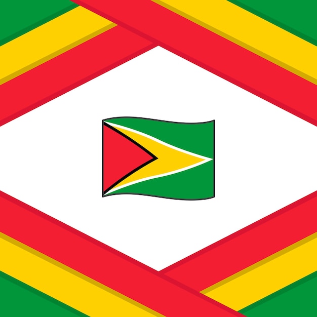 Modelo de design de fundo abstrato da bandeira da guiana modelo de banner do dia da independência da guiana publicação em mídia social modelo da guiana