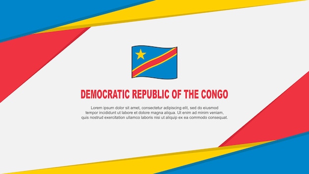 Modelo de design de fundo abstrato da bandeira da república democrática do congo congo