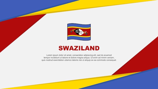 Modelo de design de fundo abstrato da bandeira da suazilândia ilustração vetorial de desenho animado do banner do dia da independência da suazilândia fundo da suazilândia