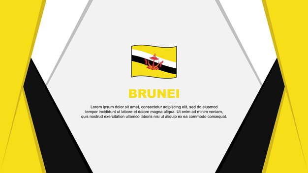 Modelo de design de fundo abstrato da bandeira de brunei brunei dia da independência banner ilustração vetorial dos desenhos animados design de brunei