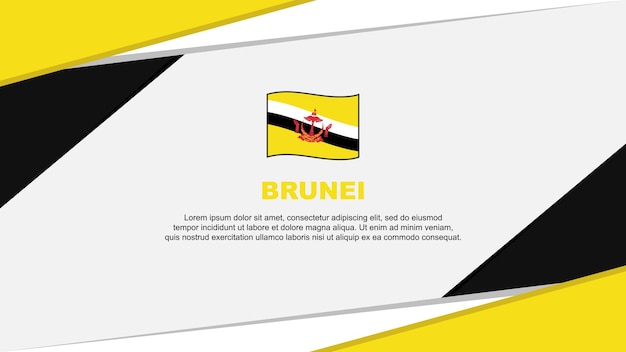 Modelo de design de fundo abstrato da bandeira de brunei brunei dia da independência banner ilustração vetorial dos desenhos animados fundo de brunei