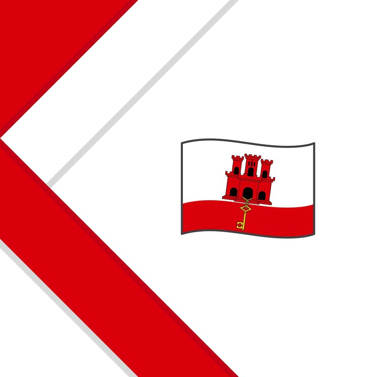 Vetor modelo de design de fundo abstrato da bandeira de gibraltar bandeira do dia da independência de gibraltar post de mídia social ilustração de gibraltar