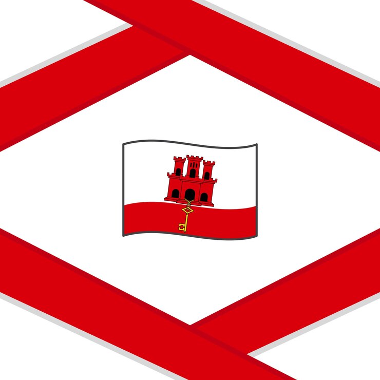 Vetor modelo de design de fundo abstrato da bandeira de gibraltar modelo de gibraltar do banner do dia da independência de gibraltar para mídia social