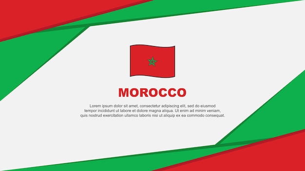 Modelo de design de fundo abstrato da bandeira de marrocos marrocos dia da independência banner ilustração vetorial dos desenhos animados design de marrocos