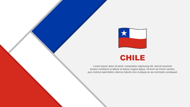 Modelo de design de fundo abstrato da bandeira do chile ilustração vetorial dos desenhos animados da bandeira do dia da independência do chile ilustração do chile