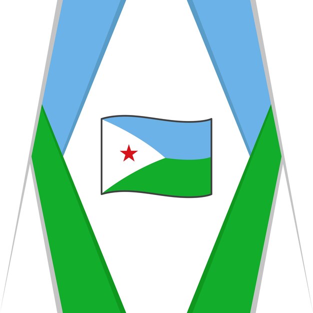 Vetor modelo de design de fundo abstrato da bandeira do djibuti banner do dia da independência do djibuti publicação de mídia social fundo do djibuti