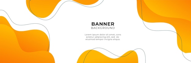 Modelo de design de fundo de banner abstrato moderno gradiente laranja e amarelo