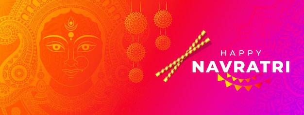 Modelo de design de fundo de banner de capa de facebook festival indiano feliz navratri