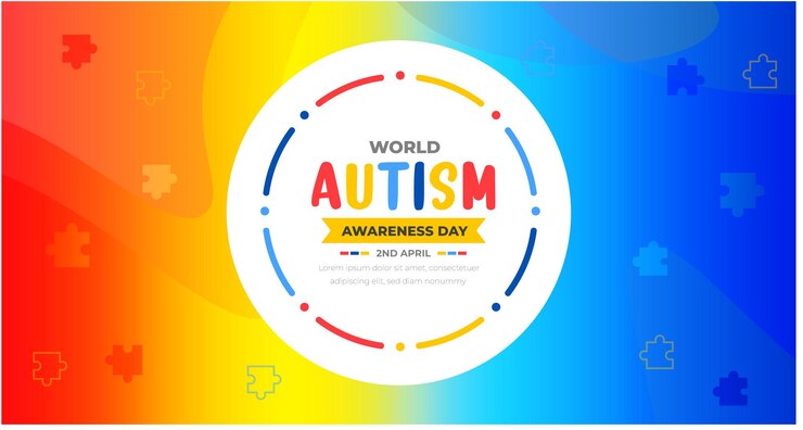 Modelo de design de fundo de quebra-cabeça colorido do Dia Mundial da Conscientização do Autismo