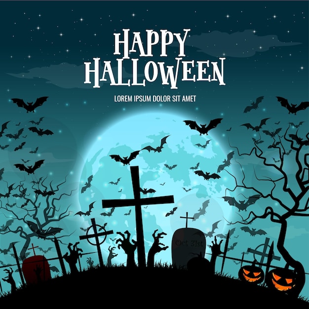 Modelo de design de Halloween vetorial gratuito