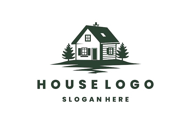 Modelo de design de ícone de estilo de logotipo da casa vetor plano
