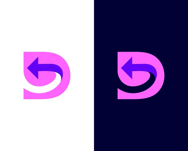 Vetor modelo de design de ícone de logotipo com letra d e flecha