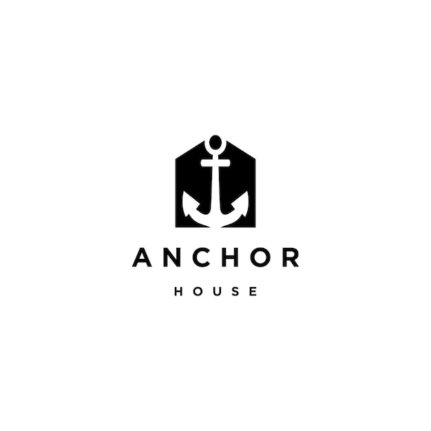 Modelo de design de ícone de logotipo de âncora