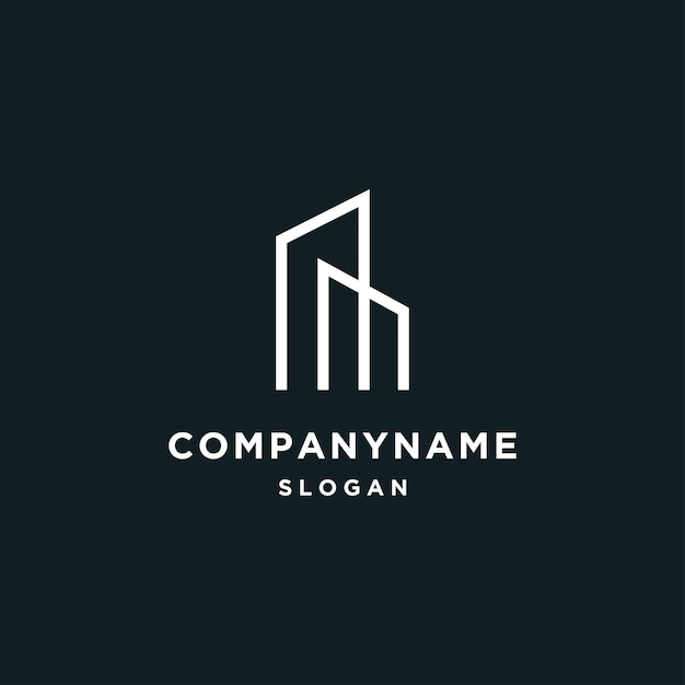 Modelo de design de ícone de logotipo de construção letra M