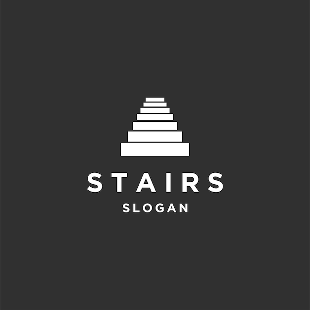 Modelo de design de ícone de logotipo de escadas