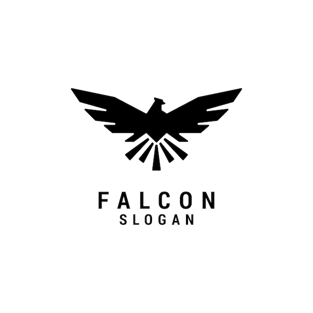 Modelo de design de ícone de logotipo de falcãovetor premium