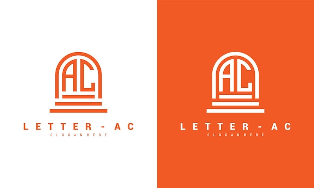 Modelo de design de ícone de logotipo de letra ac vetor premium vetor premium