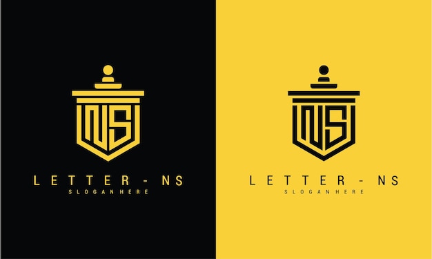 Modelo de design de ícone de logotipo de letra ns vetor premium vetor premium vetor premium