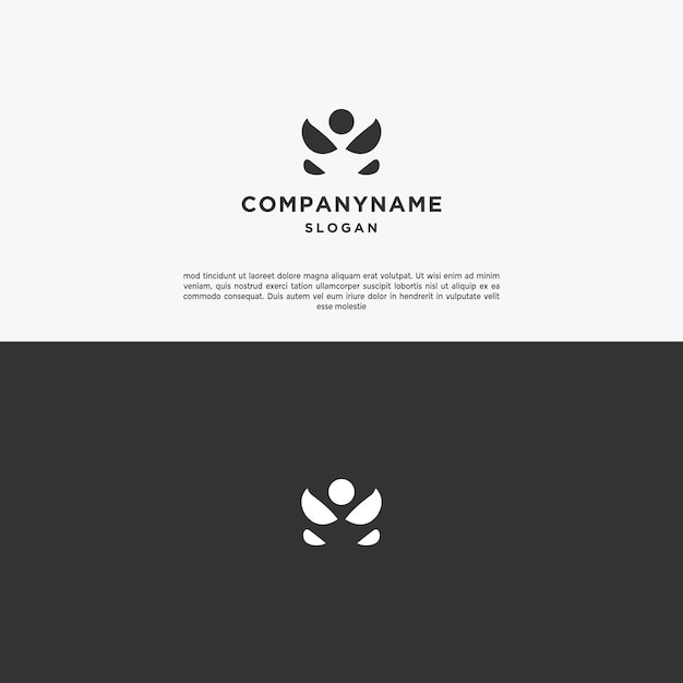 Modelo de design de ícone de logotipo de pessoas