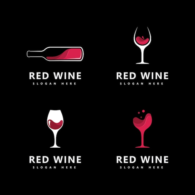 Modelo de design de ícone de logotipo de vinho ilustração vetorial