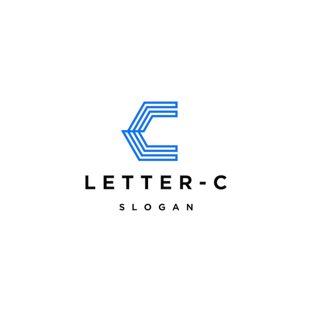 Modelo de design de ícone de logotipo letra c